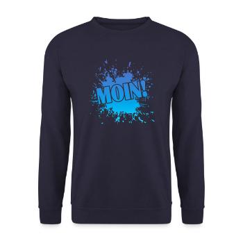 Moin! - Unisex Pullover - Navy - Vorne - Alina (178cm) & Michal (187cm)