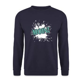 Moin! - Unisex Pullover - Navy - Vorne - Alina (178cm) & Michal (187cm)