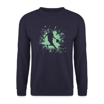 Basketball, Baller, Player, Streetball - Unisex Pullover - Navy - Vorne - Alina (178cm) & Michal (187cm)