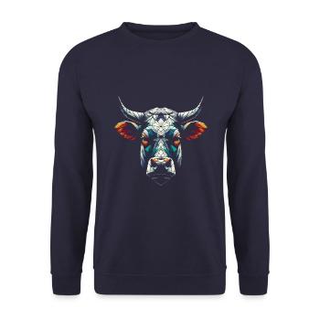 Vache - Sweat-shirt Unisexe - marine - Devant - Alina (178cm) & Michal (187cm)