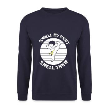 Karaté sentir mes pieds les sentir art martial rétro - Sweat-shirt Unisexe - marine - Devant - Alina (178cm) & Michal (187cm)