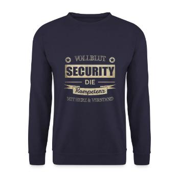 Security Spruch - Unisex Pullover - Navy - Vorne - Alina (178cm) & Michal (187cm)