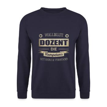 Dozent Spruch - Unisex Pullover - Navy - Vorne - Alina (178cm) & Michal (187cm)