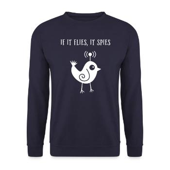 Quand il vole, il espionne - Sweat-shirt Unisexe - marine - Devant - Alina (178cm) & Michal (187cm)