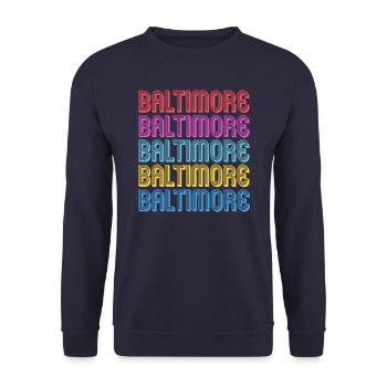 Baltimore - Unisex Sweatshirt - navy - Front - Alina (178cm) & Michal (187cm)