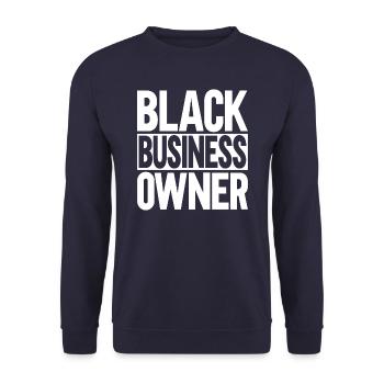 Black Business Owner - Unisex Sweatshirt - navy - Front - Alina (178cm) & Michal (187cm)