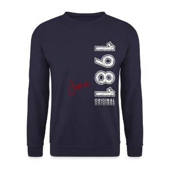 44e anniversaire Original June Né en 1981 - Sweat-shirt Unisexe - marine - Devant - Alina (178cm) & Michal (187cm)