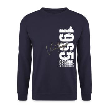 60th Birthday Original Vintage 1965 - Unisex Sweatshirt - navy - Front - Alina (178cm) & Michal (187cm)