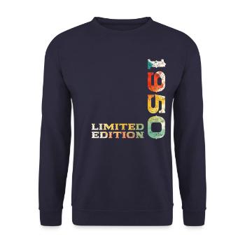 75ème Anniversaire Original Vintage 1950 - Sweat-shirt Unisexe - marine - Devant - Alina (178cm) & Michal (187cm)