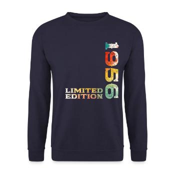 69ème Anniversaire Original Vintage 1956 - Sweat-shirt Unisexe - marine - Devant - Alina (178cm) & Michal (187cm)