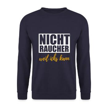 endlich Nichtraucher - Unisex Pullover - Navy - Vorne - Alina (178cm) & Michal (187cm)