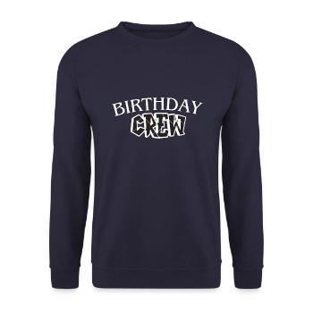 Birthday Crew - Unisex Sweatshirt - navy - Front - Alina (178cm) & Michal (187cm)