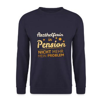 Arzthelferin Ruhestand Rente - Unisex Pullover - Navy - Vorne - Alina (178cm) & Michal (187cm)