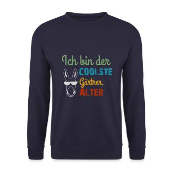 Gärtner Spruch cool - Unisex Pullover - Navy - Vorne - Alina (178cm) & Michal (187cm)
