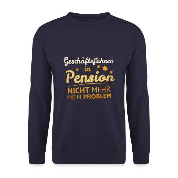 Geschäftsführer in Pension - Unisex Pullover - Navy - Vorne - Alina (178cm) & Michal (187cm)