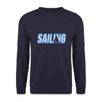 Seglen Segler Segelschiff - Unisex Pullover - Navy - Vorne - Alina (178cm) & Michal (187cm)