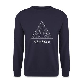 Yoga Namaste - Unisex Pullover - Navy - Vorne - Alina (178cm) & Michal (187cm)