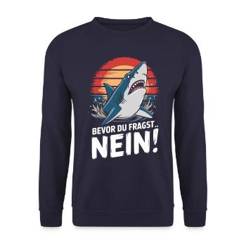Shark Shark Sharks Shark - Unisex Sweatshirt - navy - Front - Alina (178cm) & Michal (187cm)