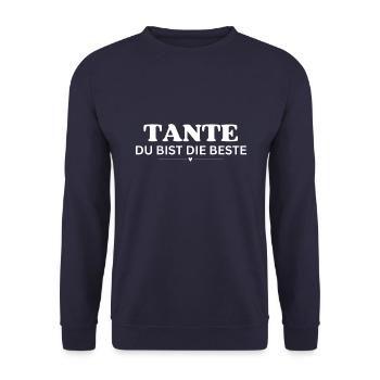 Tante du bist die beste - Unisex Pullover - Navy - Vorne - Alina (178cm) & Michal (187cm)