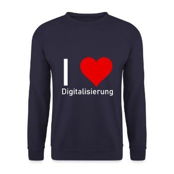 I love Digitalisierung - Unisex Pullover - Navy - Vorne - Alina (178cm) & Michal (187cm)