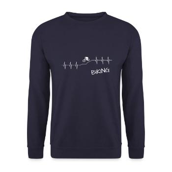 biken fahrrad - Unisex Pullover - Navy - Vorne - Alina (178cm) & Michal (187cm)