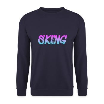 skiing - Unisex Pullover - Navy - Vorne - Alina (178cm) & Michal (187cm)