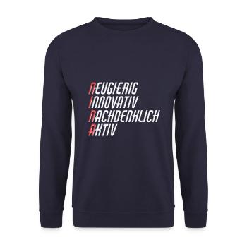 Nina - Unisex Pullover - Navy - Vorne - Alina (178cm) & Michal (187cm)