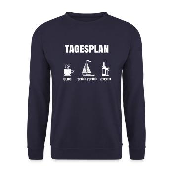 Seefahrer Tagesplan - Unisex Pullover - Navy - Vorne - Alina (178cm) & Michal (187cm)