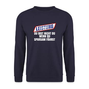 Du bist nicht du wenn du sparsam fährst - Unisex Pullover - Navy - Vorne - Alina (178cm) & Michal (187cm)