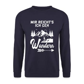 Wander/ Kletter Design Geschenkidee Kletterer Berg - Unisex Pullover - Navy - Vorne - Alina (178cm) & Michal (187cm)