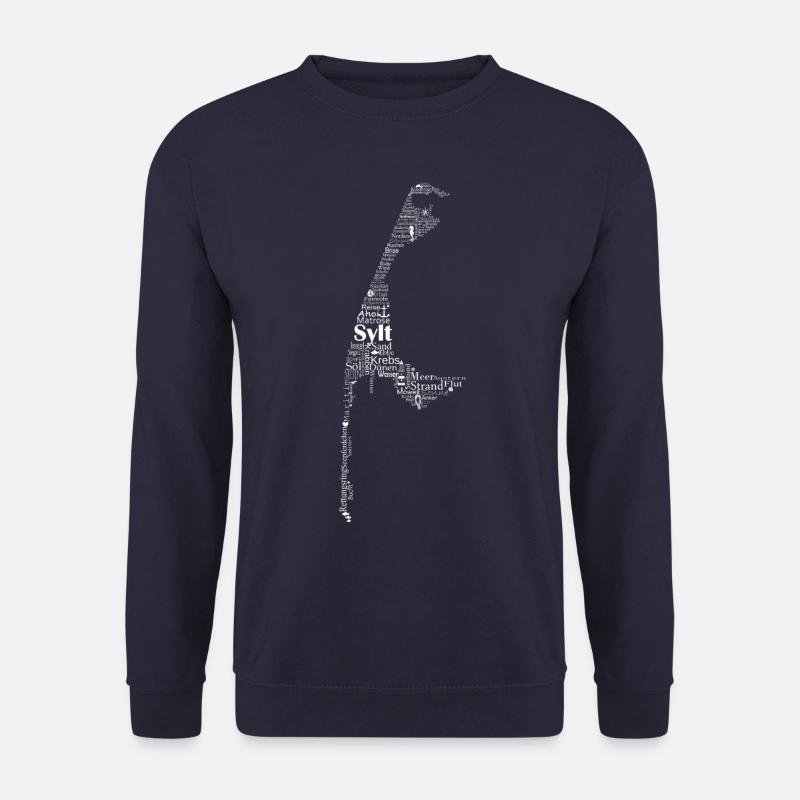 Sylt aus Worten weiß - Unisex Pullover - Navy