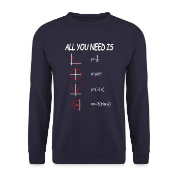 All you need is Math - Unisex Pullover - Navy - Vorne - Alina (178cm) & Michal (187cm)