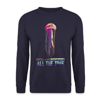 jellyfish jellyfish - Unisex Sweatshirt - navy - Front - Alina (178cm) & Michal (187cm)