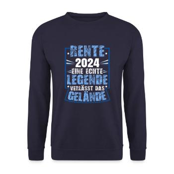 Rente 2024 eine echte Legende verlässt das Gelände - Unisex Pullover - Navy - Vorne - Alina (178cm) & Michal (187cm)
