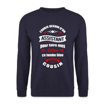 JE VAIS ÊTRE COUSIN - FUTUR COUSIN - Sweat-shirt Unisexe - marine - Devant - Alina (178cm) & Michal (187cm)
