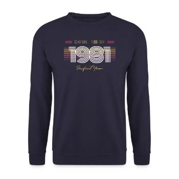 Birthday Cool since 1981 - Unisex Sweatshirt - navy - Front - Alina (178cm) & Michal (187cm)