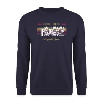 Birthday Cool since 1982 - Unisex Sweatshirt - navy - Front - Alina (178cm) & Michal (187cm)