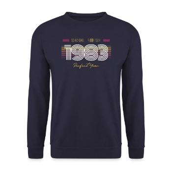 Geburtstag Cool seit 1983 - Unisex Pullover - Navy - Vorne - Alina (178cm) & Michal (187cm)