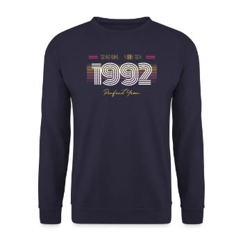 Birthday Cool since 1992 - Unisex Sweatshirt - navy - Front - Alina (178cm) & Michal (187cm)