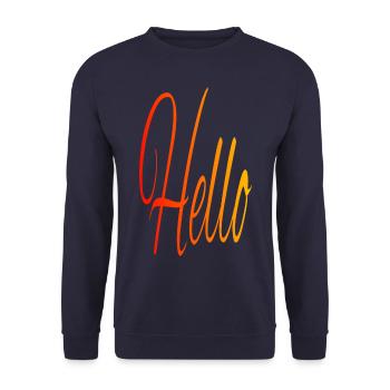 Hello - Unisex Sweatshirt - navy - Front - Alina (178cm) & Michal (187cm)