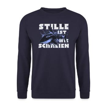Stiller Hai- Stille ist das neue Schreien - Unisex Pullover - Navy - Vorne - Alina (178cm) & Michal (187cm)