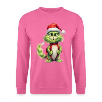 Katze Weihnachten Weihnachtselfe Geschenke Mütze - Unisex Pullover - Pink - Vorne