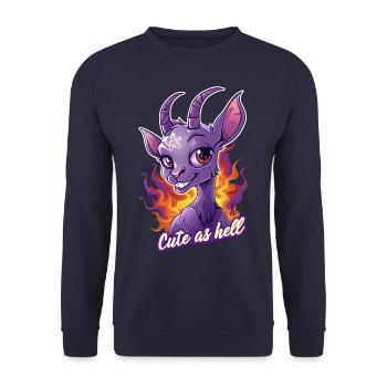 Cute as Hell Goat - Unisex Pullover - Navy - Vorne - Alina (178cm) & Michal (187cm)