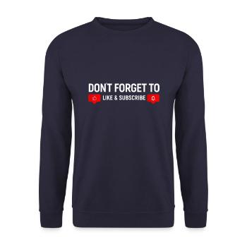Like & Subscribe - Social Media Influencer - Unisex Pullover - Navy - Vorne - Alina (178cm) & Michal (187cm)
