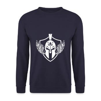 sparta helm wappen - Unisex Pullover - Navy - Vorne - Alina (178cm) & Michal (187cm)
