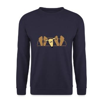 Galgo in bed - Unisex Sweatshirt - navy - Front - Alina (178cm) & Michal (187cm)