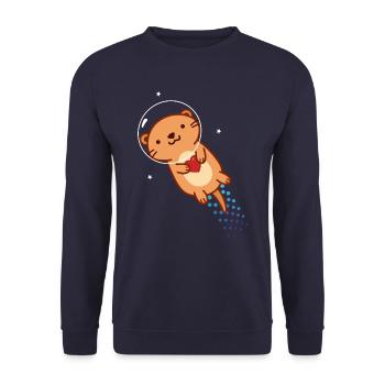 Greetings from Otter Space - Unisex Pullover - Navy - Vorne - Alina (178cm) & Michal (187cm)
