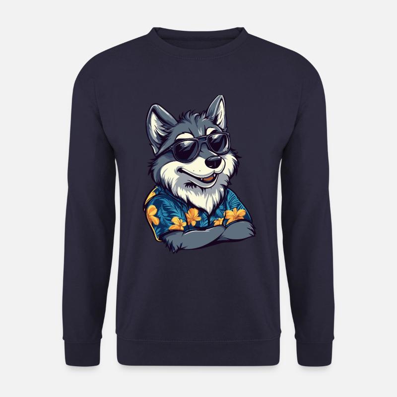 Wolf Comic Funny Summer - Unisex Sweatshirt - navy