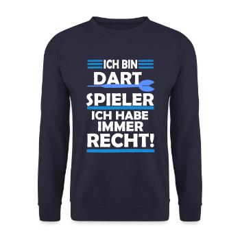 Dart Spieler - Unisex Pullover - Navy - Vorne - Alina (178cm) & Michal (187cm)