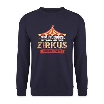 Zirkus komplett - Lustiges Büro - Unisex Pullover - Navy - Vorne - Alina (178cm) & Michal (187cm)